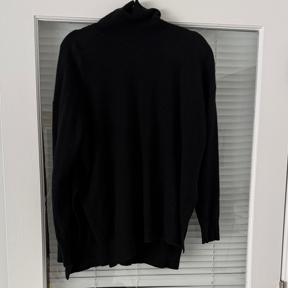 All Saints Black Turtleneck Cashmere Sweater